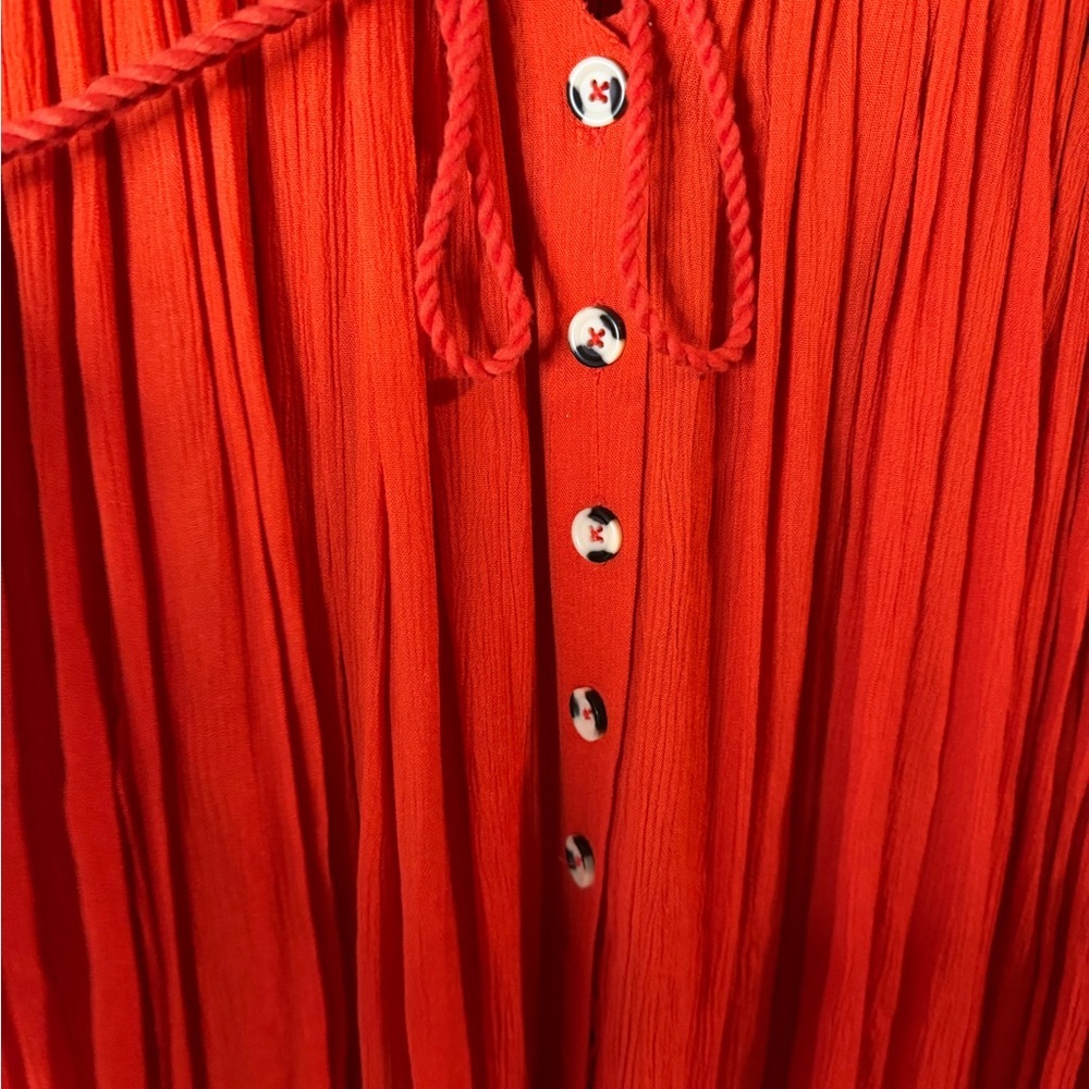 Free People Bali Will Wait For You Orange Embroidered Dress Small - Picture 5 of 7